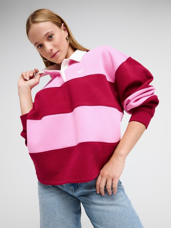 Cross Your Mind - Sweatshirt com colarinho de camisa Rosa mulher