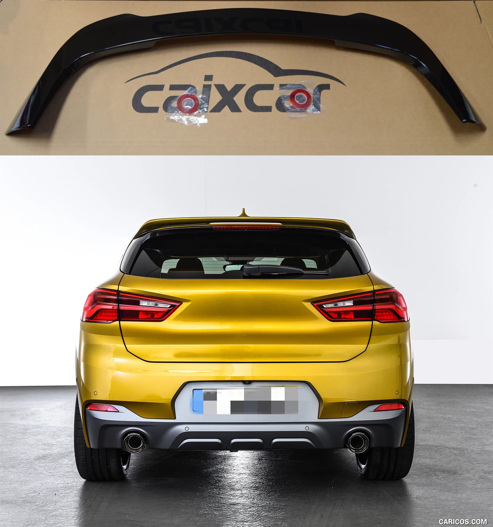 Spoiler Aleron para BMW X2 Série F39 de 2018 Preto Brilhante