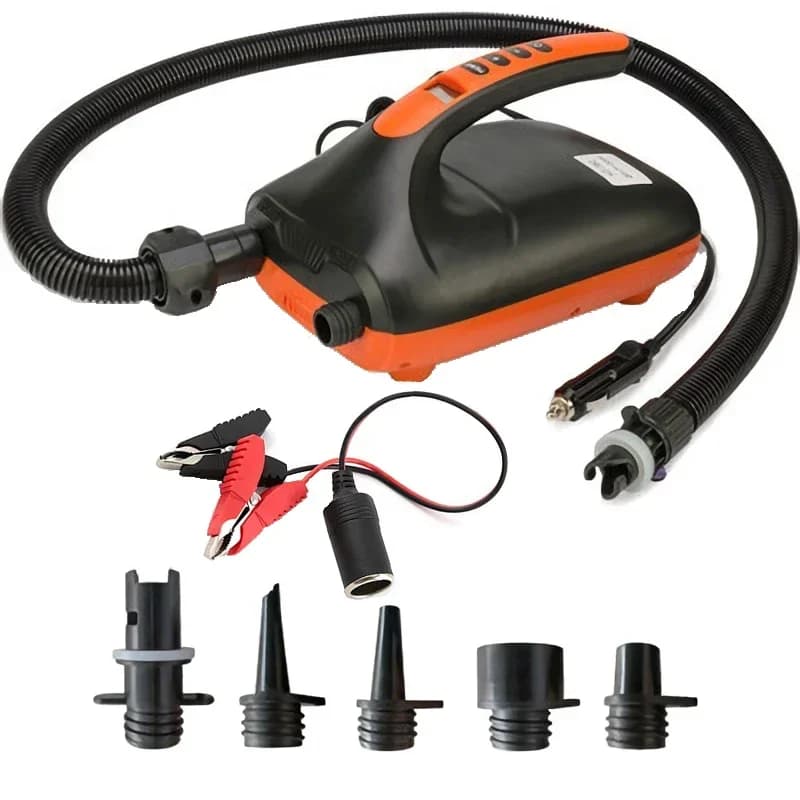 Bomba de ar elétrica de estágio duplo 12V 20PSI - para SUP, barcos infláveis, caiaques - parada automática e medidor digital - inflação rápida