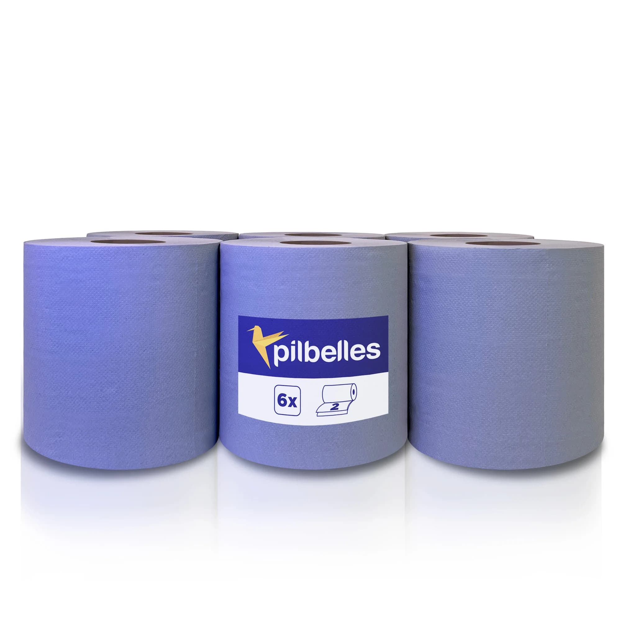 Pacotes de Papel Toalha Industrial para Secagem das Mãos 100 M/Rolo Azul |     Uso Profissional, Alta Resistência e Grande Absorção |     Papel
