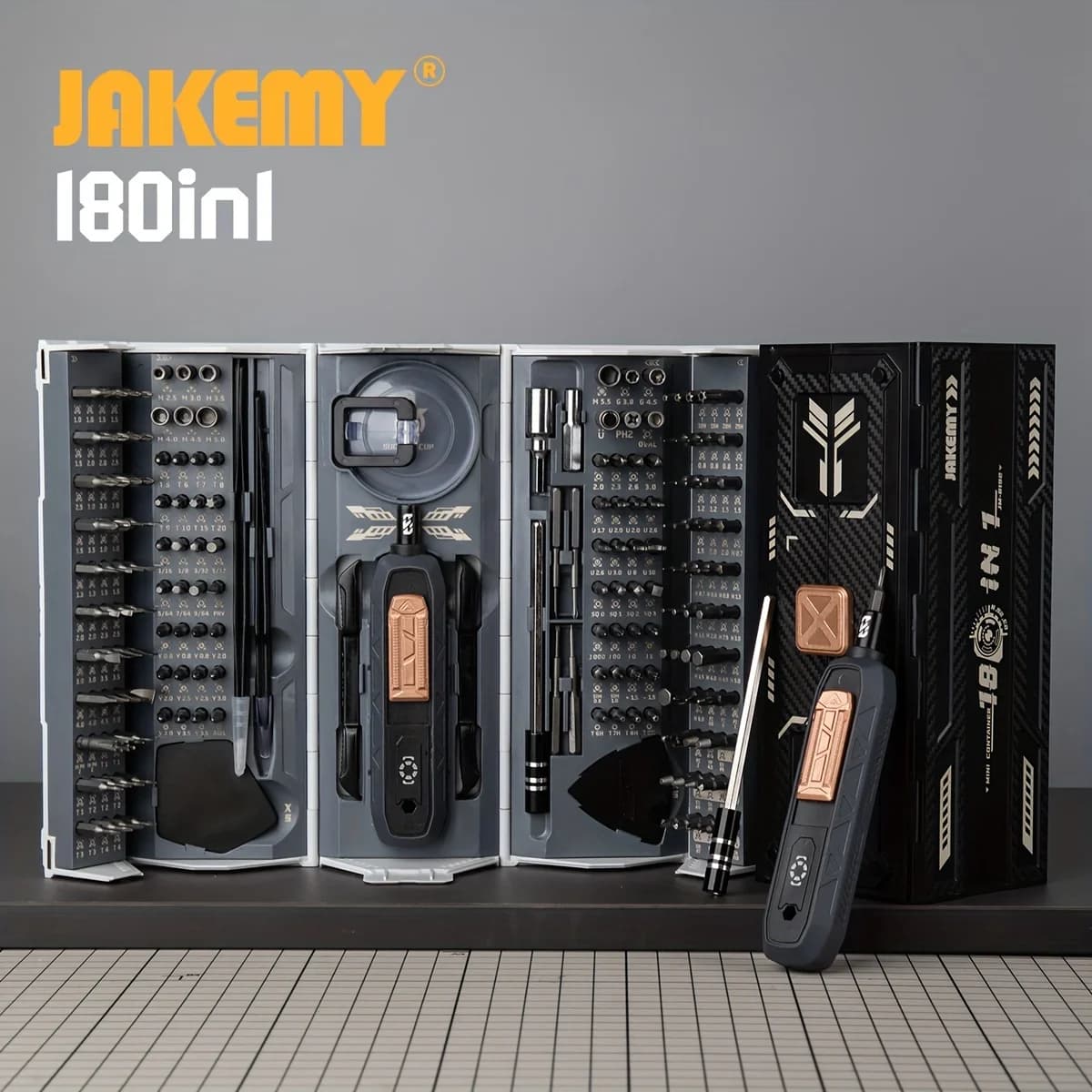 Jakemy 180 em 1 conjunto de chave de fenda magnética-brocas de precisão kit de chave de fenda elétrica iphone óculos portátil ferramenta de