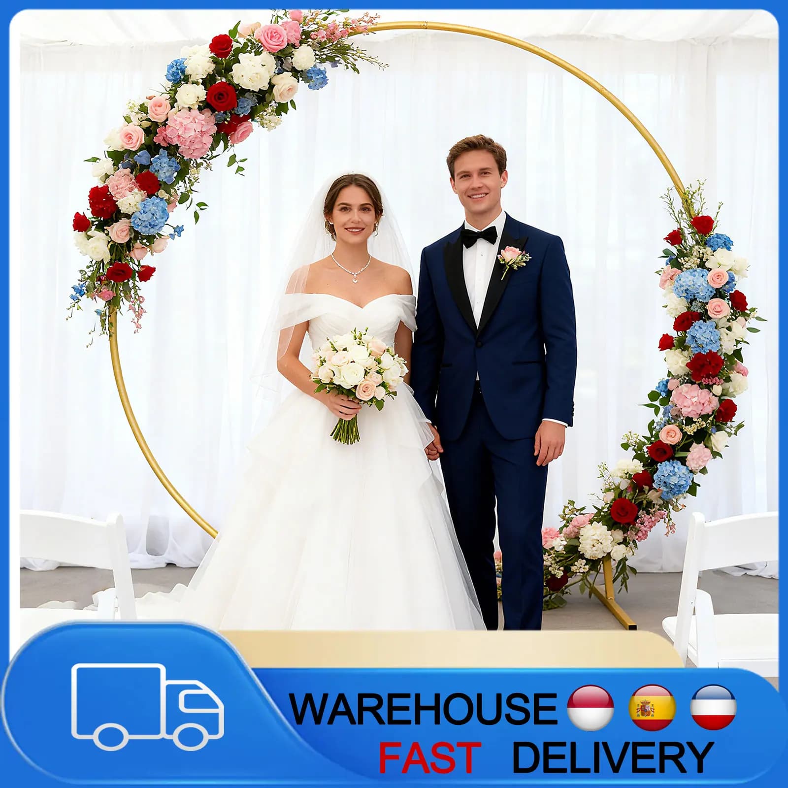 Suporte de Arco Redondo de Metal para Balões, Estrutura de Anel para Balões, Suporte de Arco para Decoração de Casamento, Aniversário, Festa de