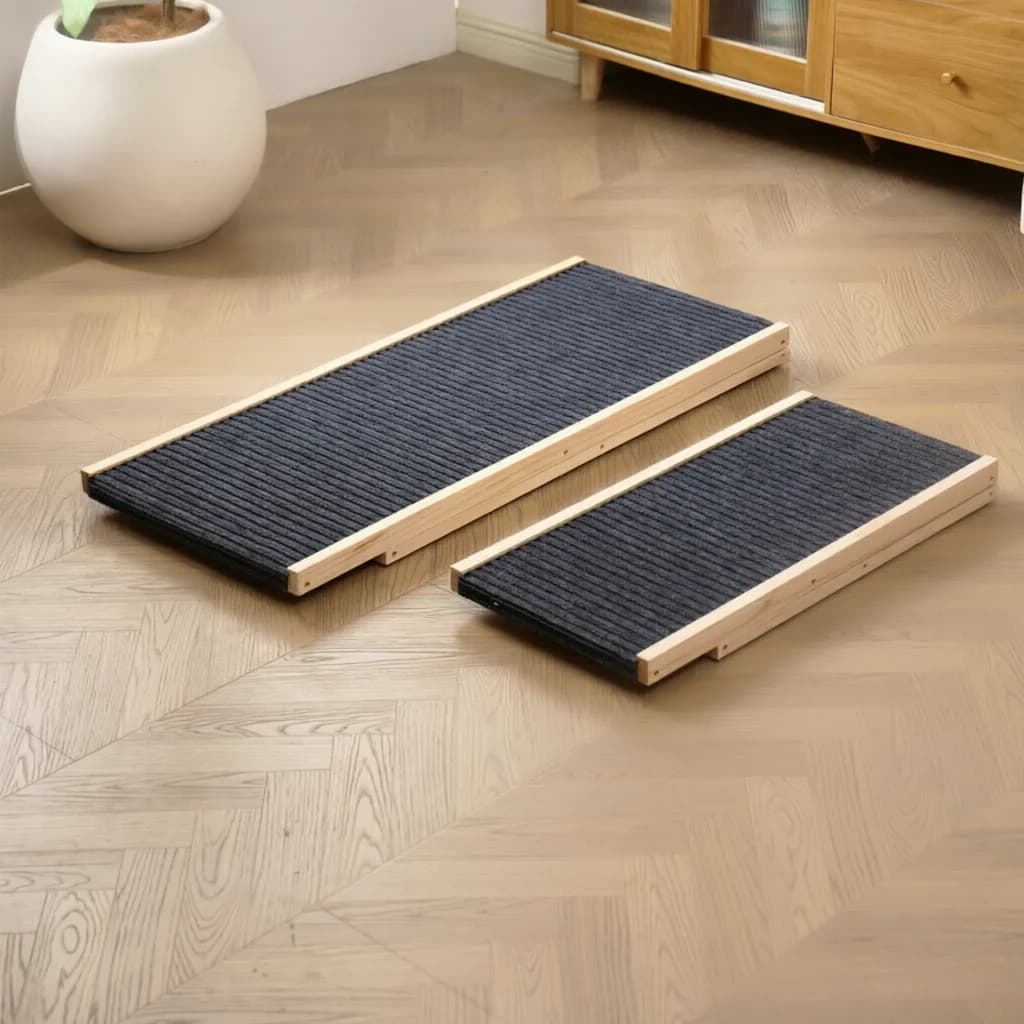 Escada/Rampa de Madeira Antiderrapante para Cães com Altura Ajustável, Estrutura de Escalada Portátil e Dobrável para Animais de Estimação