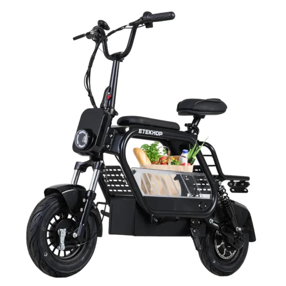Trotinete elétrica EP-X80 de 800 W com bateria de 48 V e 20 Ah, velocidade máxima de 38 km/h, autonomia de 80 km/h, inclui banco e cesto, pneus