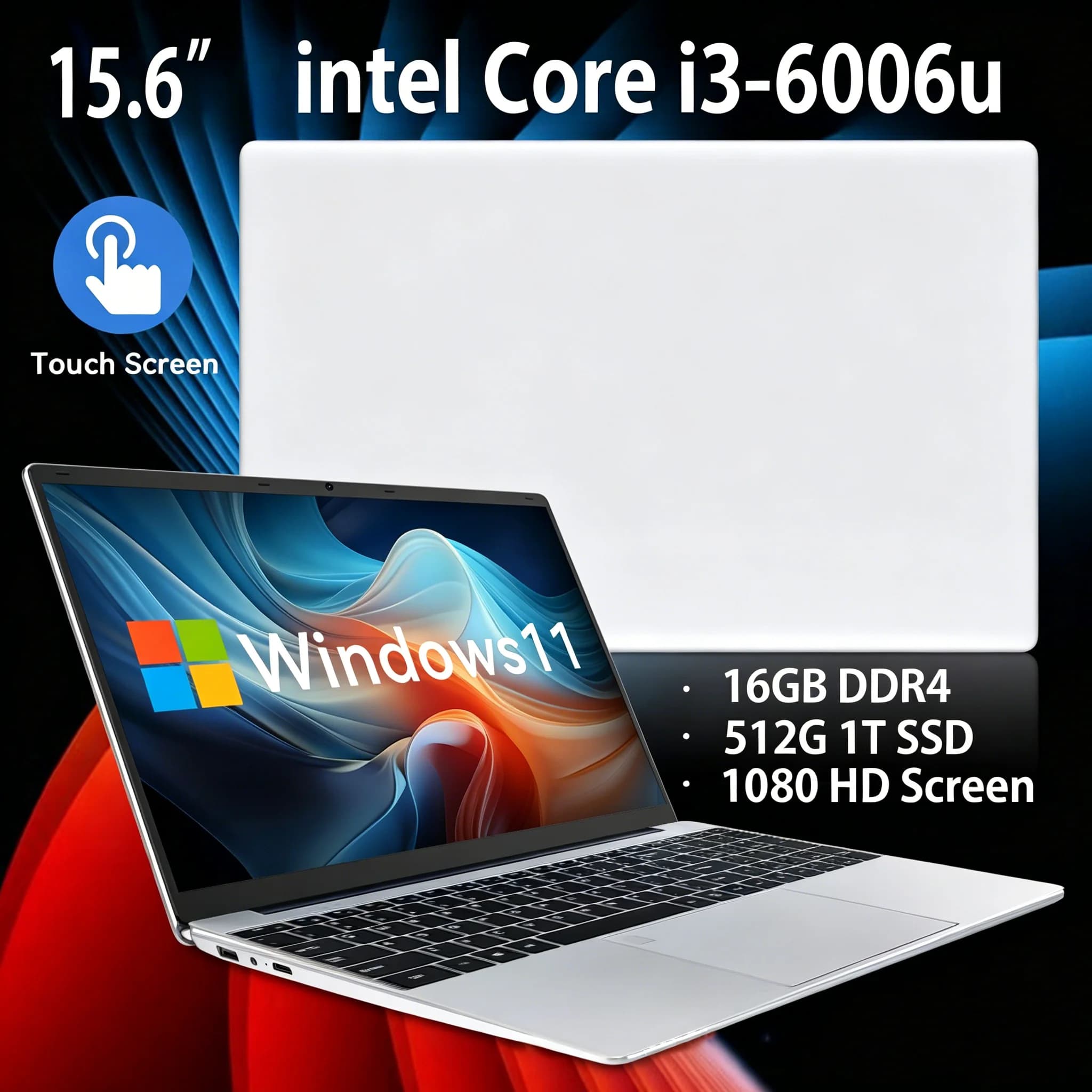 Computador portátil FUCHU, Windows 11 Pro, processador Intel Core i3 6006U, 16 GB de RAM, SSD de 1 TB, computador de mesa, desbloqueio por impressão