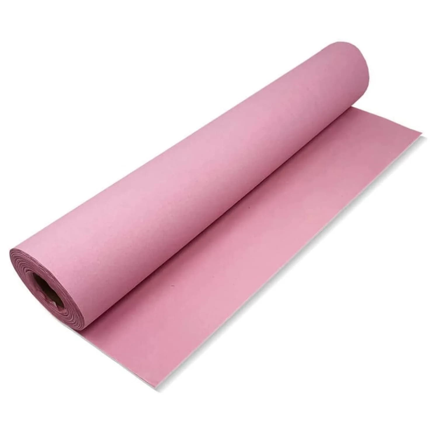 65 m |   Rolo de papel de maca crepé rosa com acabamento sólido de 1 camada
