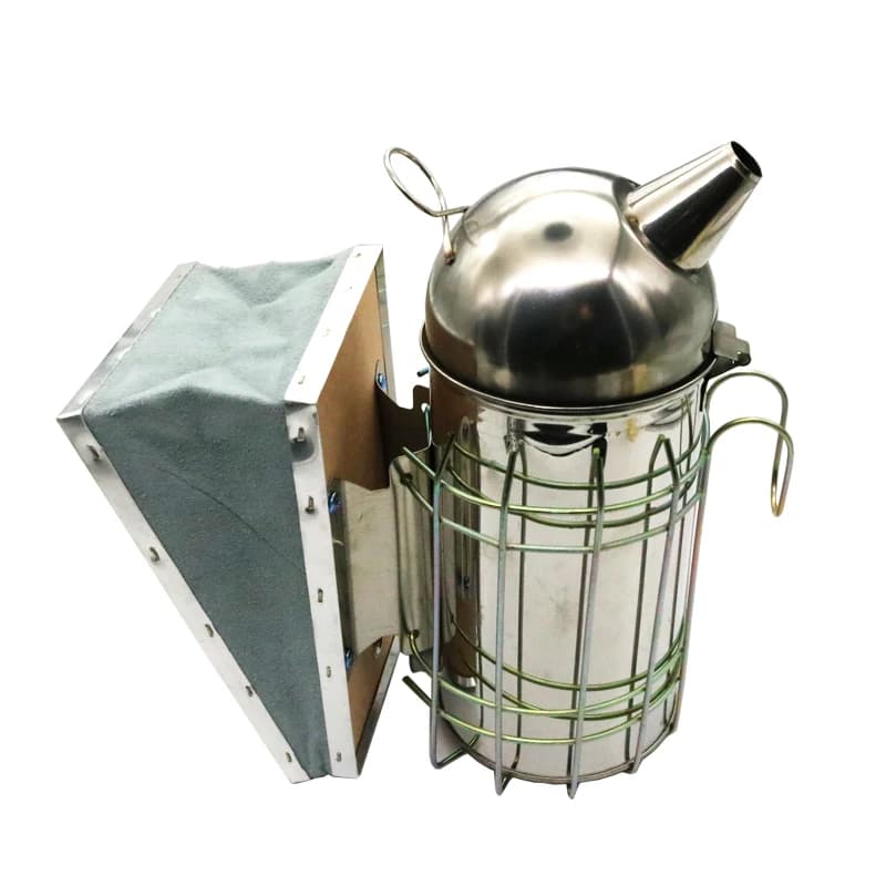 Apicultura fumante equipamento de aço inoxidável caixa colmeia ferramenta suprimentos para colmeia abelha manual fabricante fumaça com pendurado