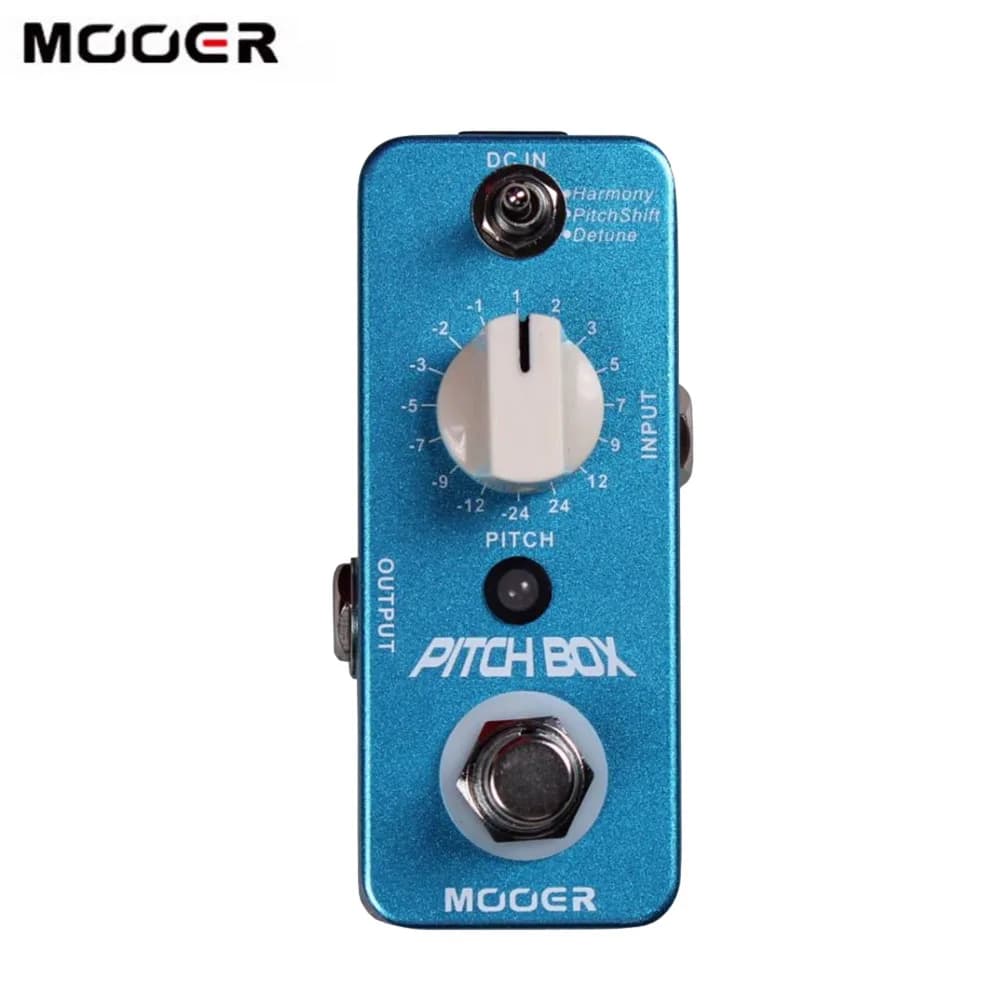 MOOER Pitch Box Pedal de efeito compacto Harmony Pitch Shifting Detune 3 Modo de efeitos True Bypass Pedal de guitarra Acessórios de guitarra