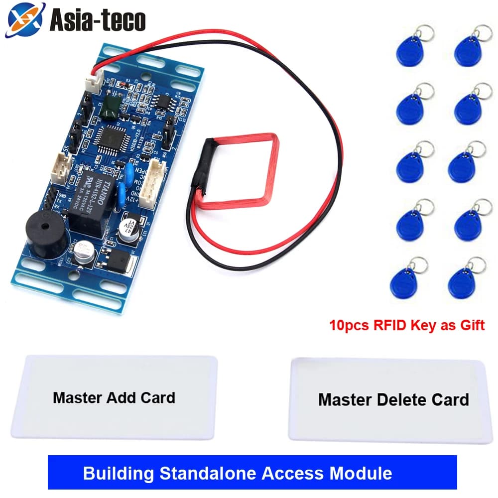 Placa de sistema de controle de acesso de proximidade RFID 125Khz 13.56Mhz 2500 usuários Módulo de intercomunicação de construção Controle de