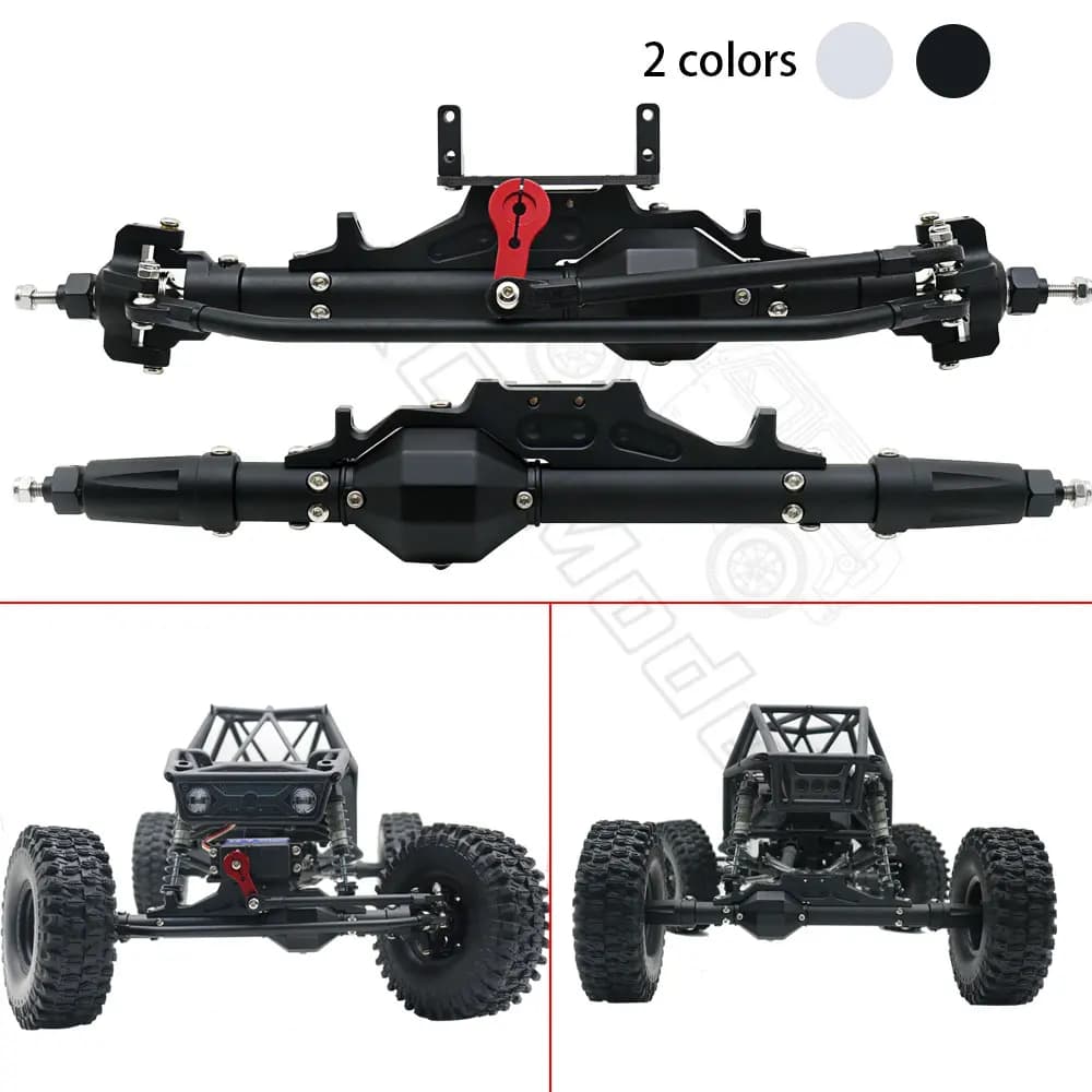Eixo dianteiro e traseiro completo de alumínio em forma de diamante CNC para 1/10 RC Crawler Rock Racer Axial Wraith 90018 RR10 Capra 1.9 UTB
