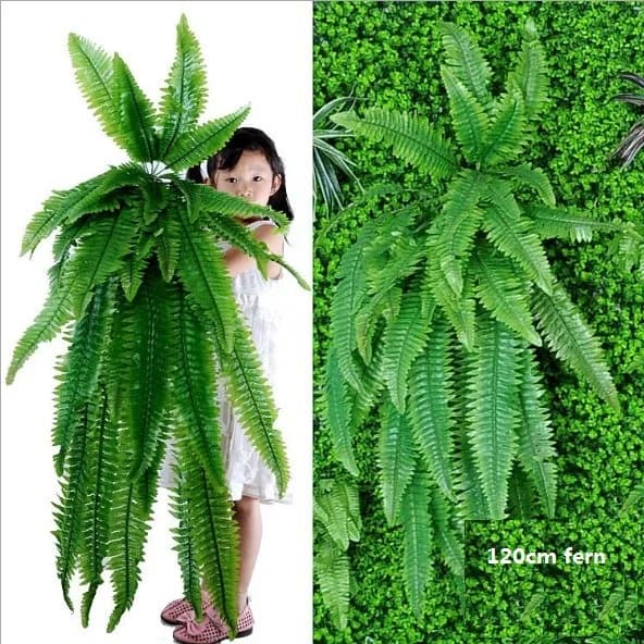 Plantas suspensas vegetação artificial penduradas plantas de grama de samambaia planta de parede verde plantas de sebes artificiais de seda grandes