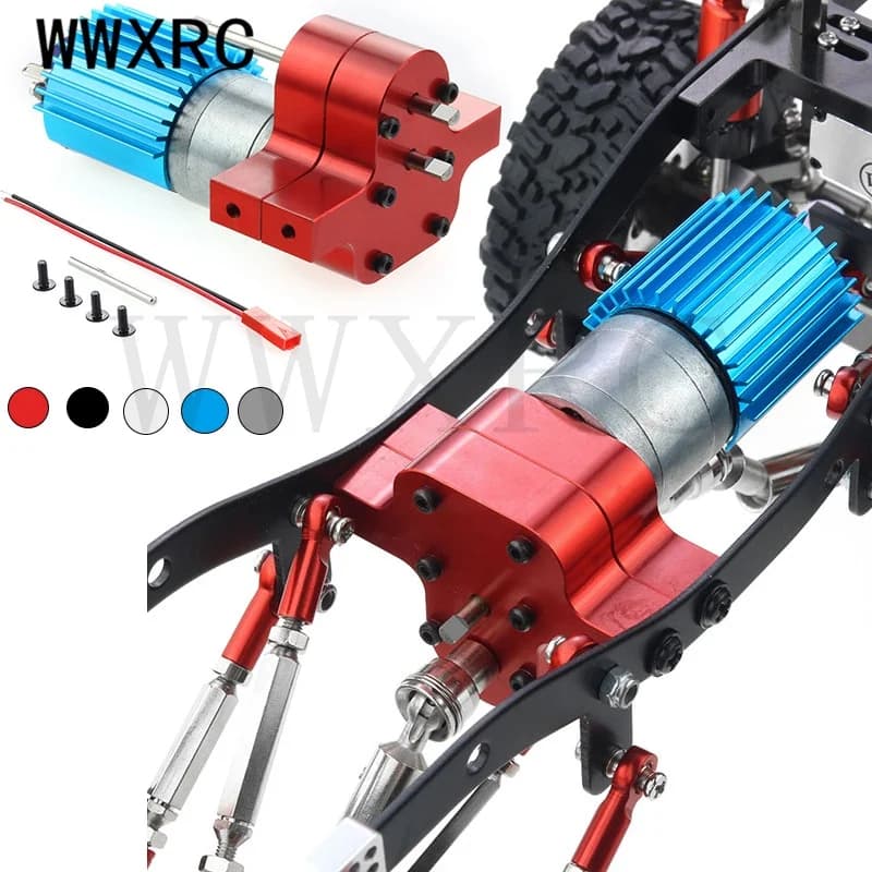 Caixa de engrenagens de transferência de metal com motor de escova 370 para WPL B14 B16 B24 B36 C14 C24 JJRC Q60 MN D90 MN99S MN91 mudança de