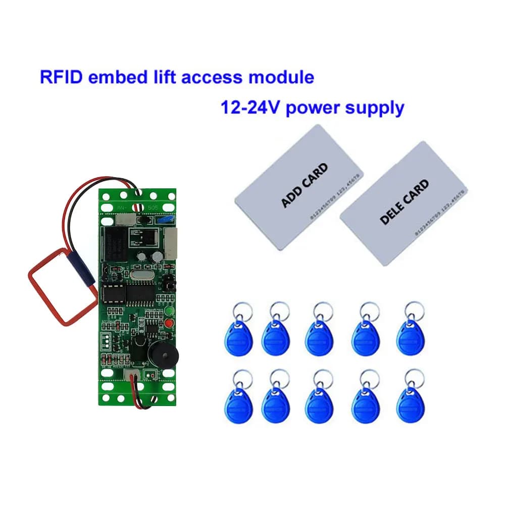 RFID EM/ID Embutido Porta Controle de Acesso, Interfone, 9-24V Poder, Cartão Mãe, 2Pcs