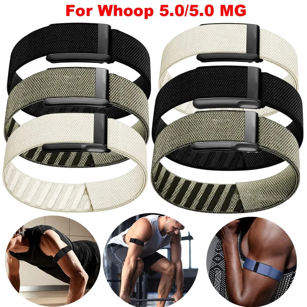 Banda de bíceps resistente ajustável para whoop 5.0/mg one + pico faixa de náilon respirável para bandas de bíceps para whoop 5.0mg
