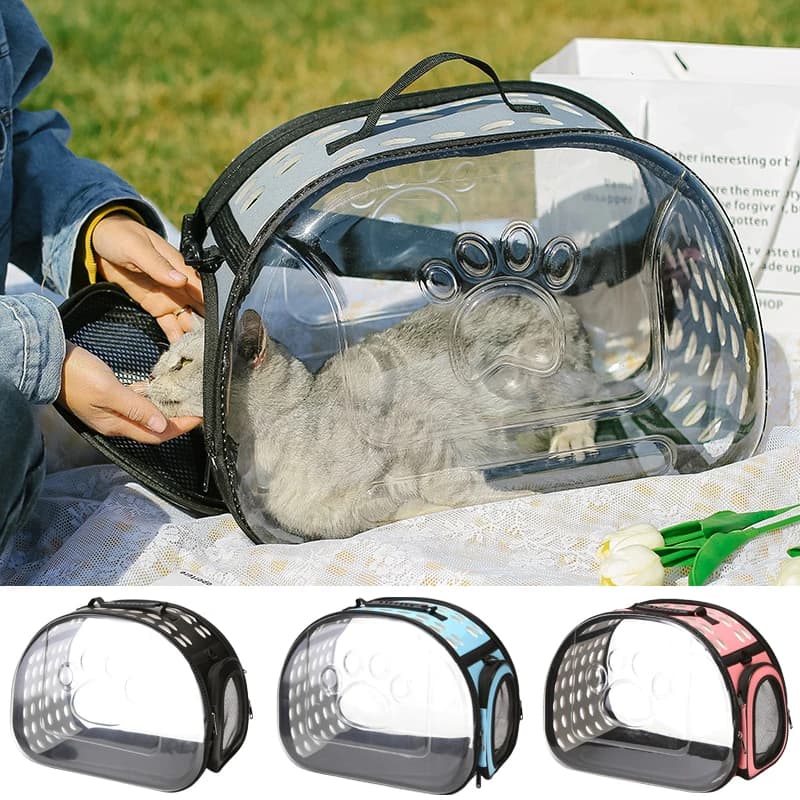 Mochila portátil respirável para transportar animais de estimação, gaiola de viagem para cães e gatos, bolsa ao ar livre