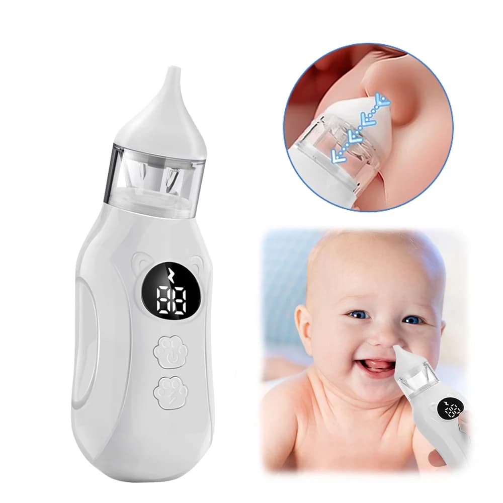Aspirador nasal elétrico para bebês, limpador de nariz para recém-nascidos, dispositivo de sucção de nariz de 9 velocidades, sugador de muco para