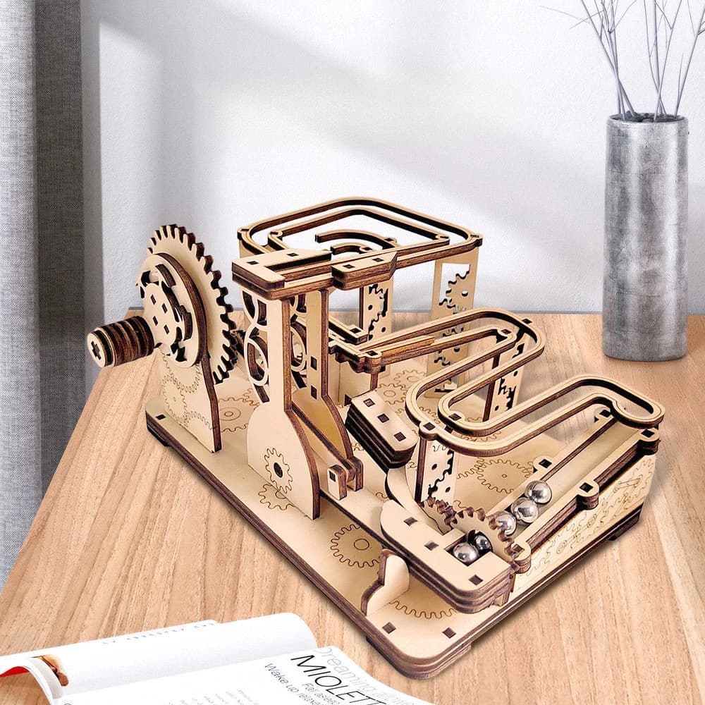 Quebra-cabeça infantil 3D DIY Lançador de pedra Montagem manual Brinquedo Modelo de pista mecânica