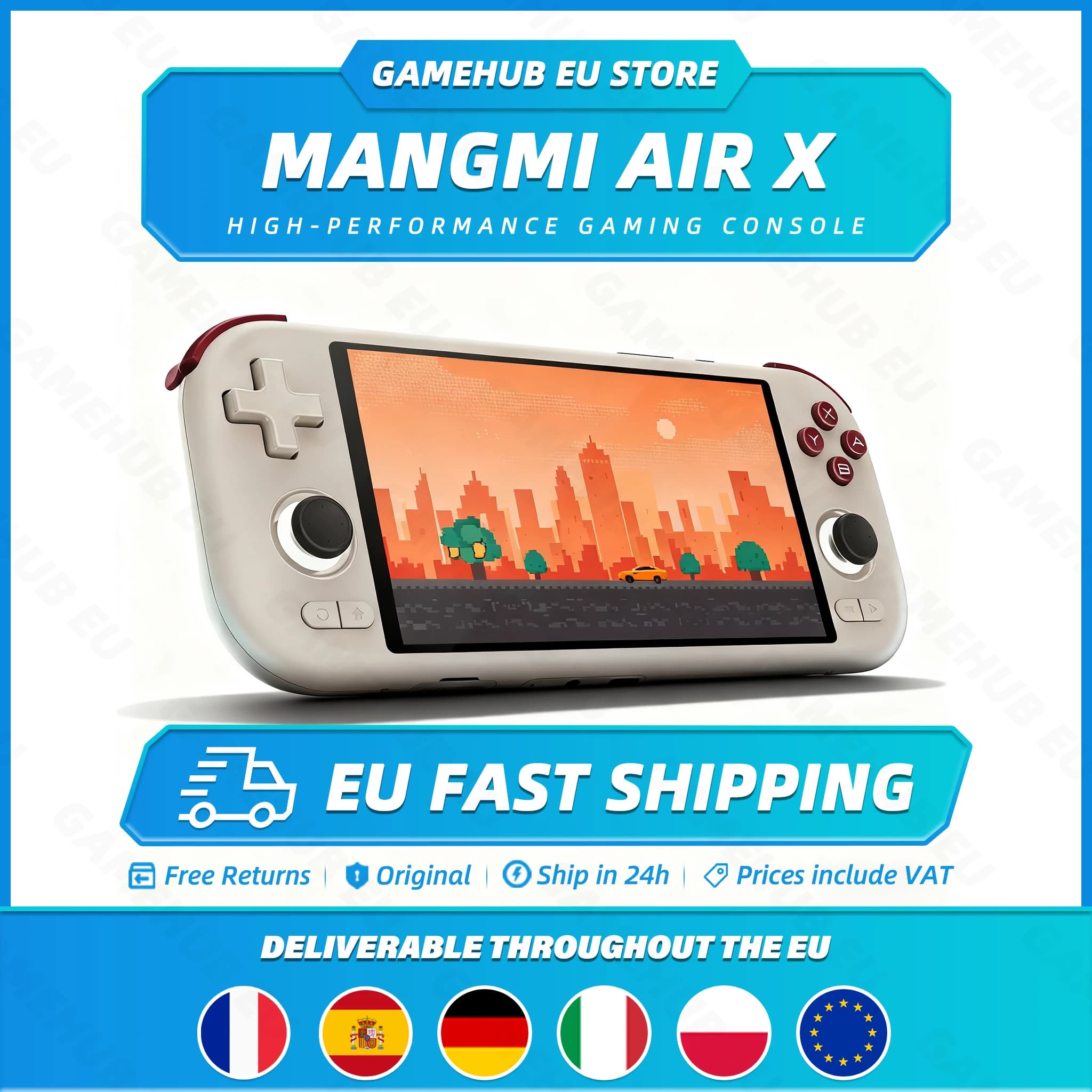 Console de Jogo Portátil MANGMI AIR X Qualcomm Snapdragon 662 Tela Sensível ao Toque de 5.5'' Android 14 Ventilador de Resfriamento Ativo