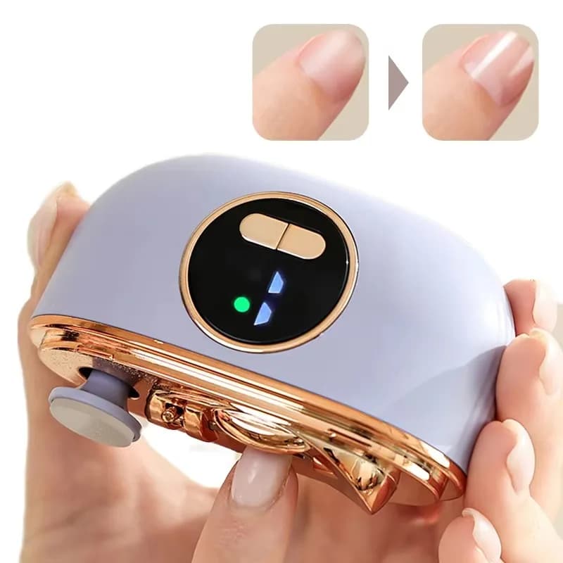 Cortador de Unhas Elétrico de Baixo Ruído e Longa Duração, Polidor Automático Conveniente com Luz LED