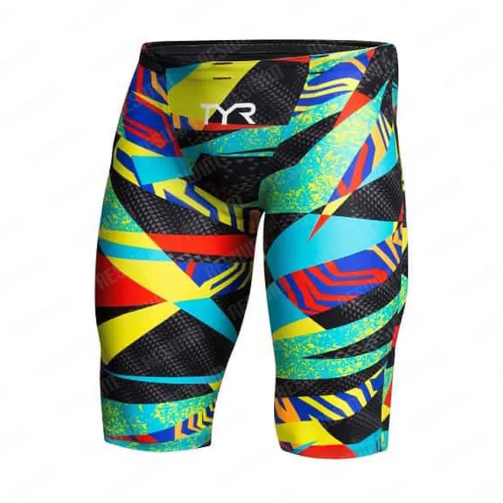 Novo masculino swim jammer prática atlética na altura do joelho maiô shorts praia collants shorts natação piscina calças troncos de banho