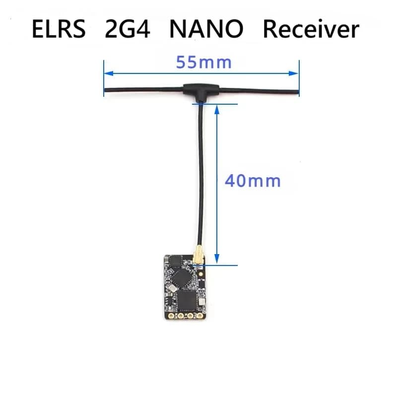 Receptor ELRS 2.4GHz NANO ExpressLRS BETAFPV 2400 RX com Antena Tipo T, Suporte para Atualização via Wifi para Drones FPV RC