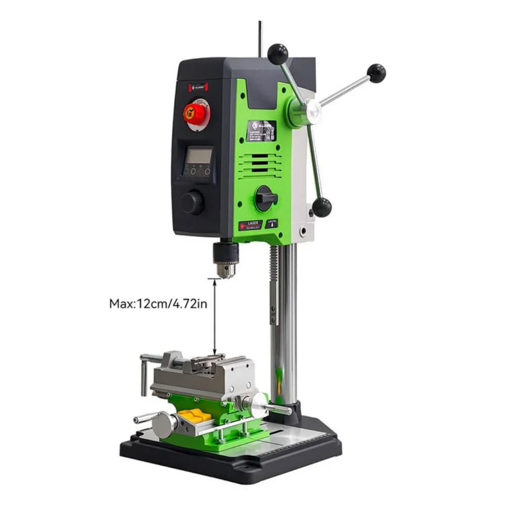 Allsome BG-518801 + BG-6368 6 velocidades 800W furadeira de bancada com conjunto de combinação de torno deslizante cruzado de 3 polegadas