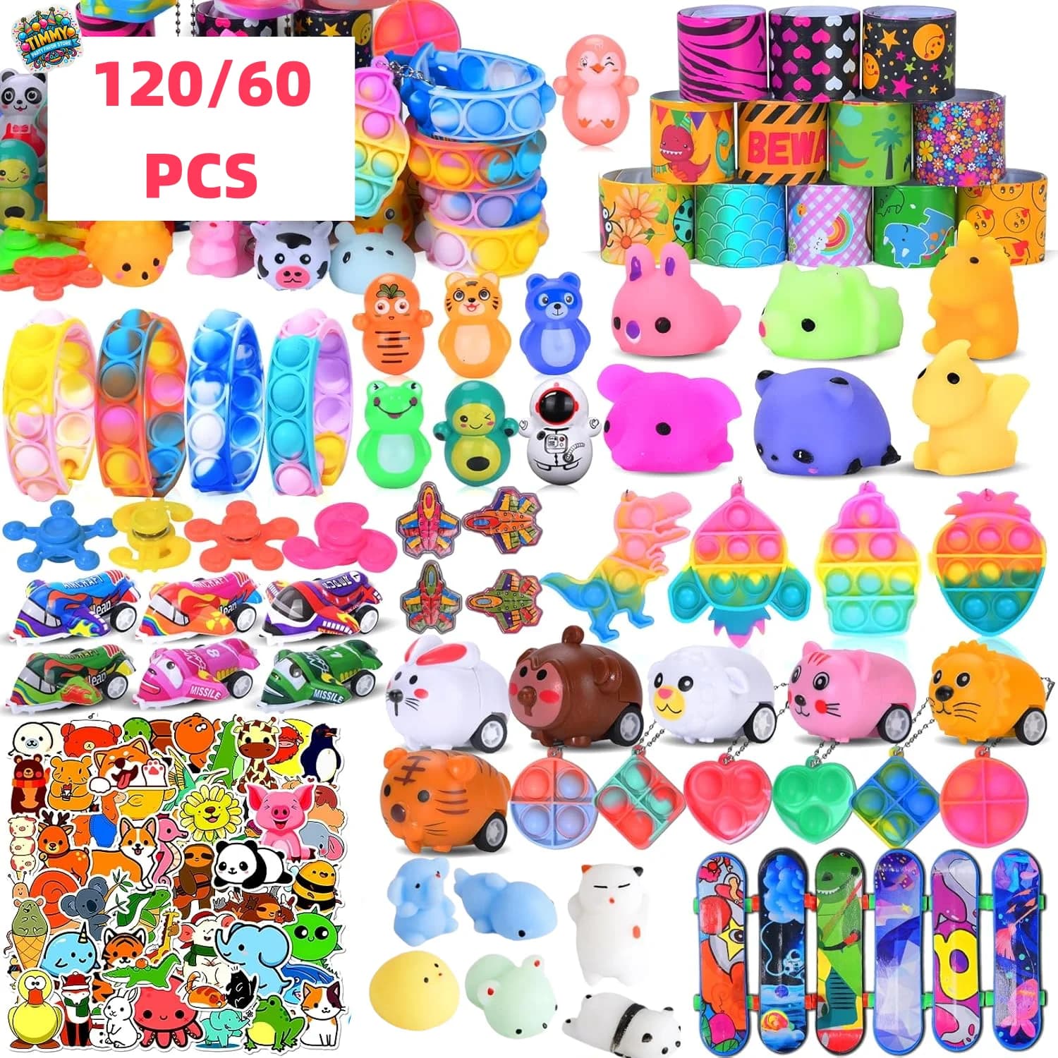 60/120 peças brinquedos pop para lembrancinhas de festa para crianças, stuffers de saco fidgot goodie, brinquedos de caixa de tesouro, enchimento de