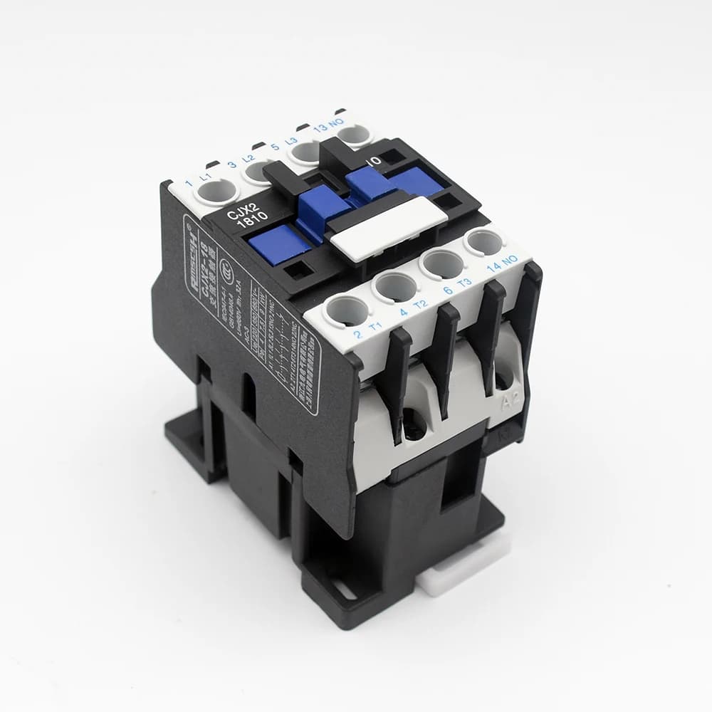 CJX2-1810 contator ac lc1 18a 3 fases 3 pólos sem tensão de bobina 380v 220v 110v 48v 24v 50/60hz trilho din montado 3p + 1no aberto normal