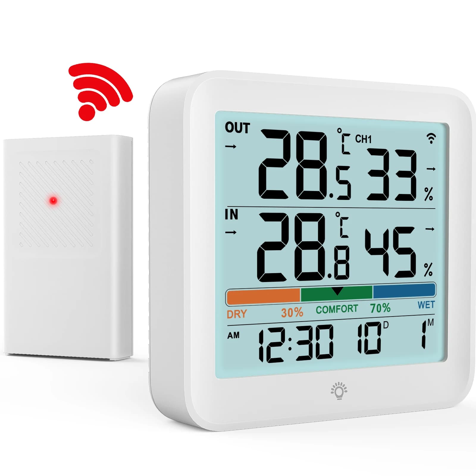 2025 novo termômetro digital higrômetro interno ao ar livre, lcd sem fio inteligente medidor de umidade monitor temperatura ambiente para casa/bebê