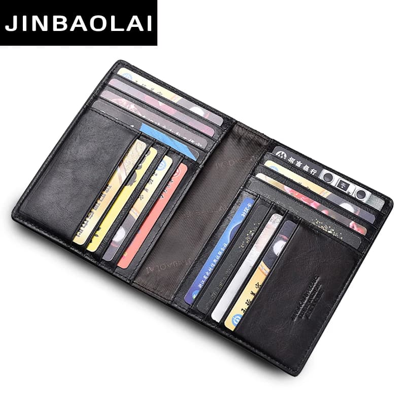 Hot Sale Genuine Leather Men's Passport Cover ID Card Case Purse Bank Credit Card Holder Travel Wallet For Male