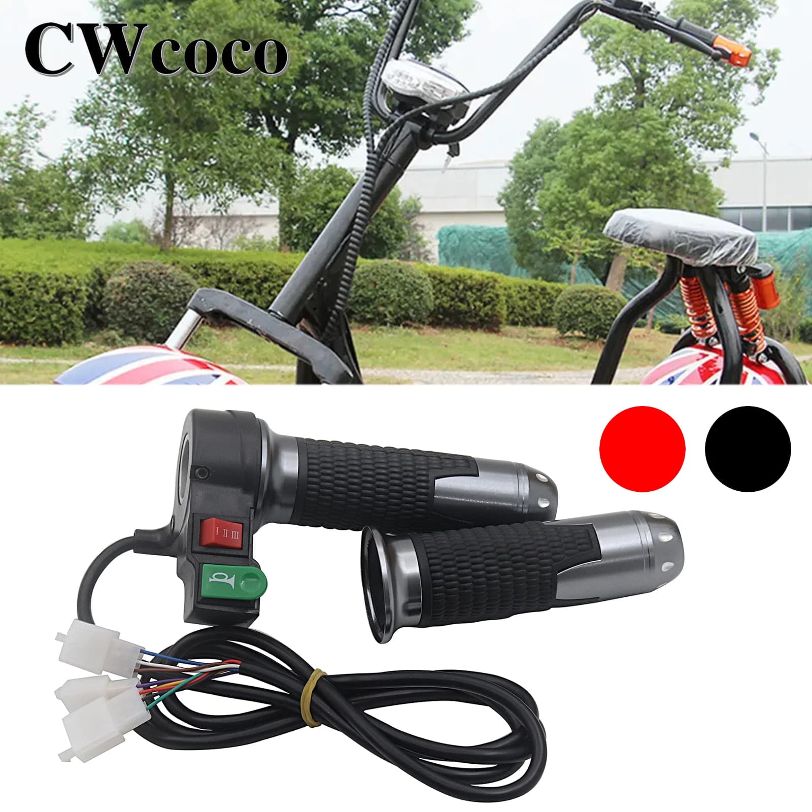 Alça do acelerador 60v 3 velocidades interruptor de engrenagem com chifre peça de modificação de bicicleta elétrica para harley citycoco scooter