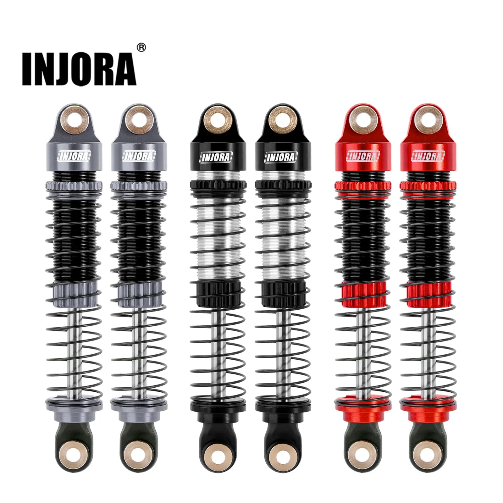 INJORA 59MM Amortecedor de óleo com rosca longa para atualização 1/18 RC Crawler TRX4M (4M-42)