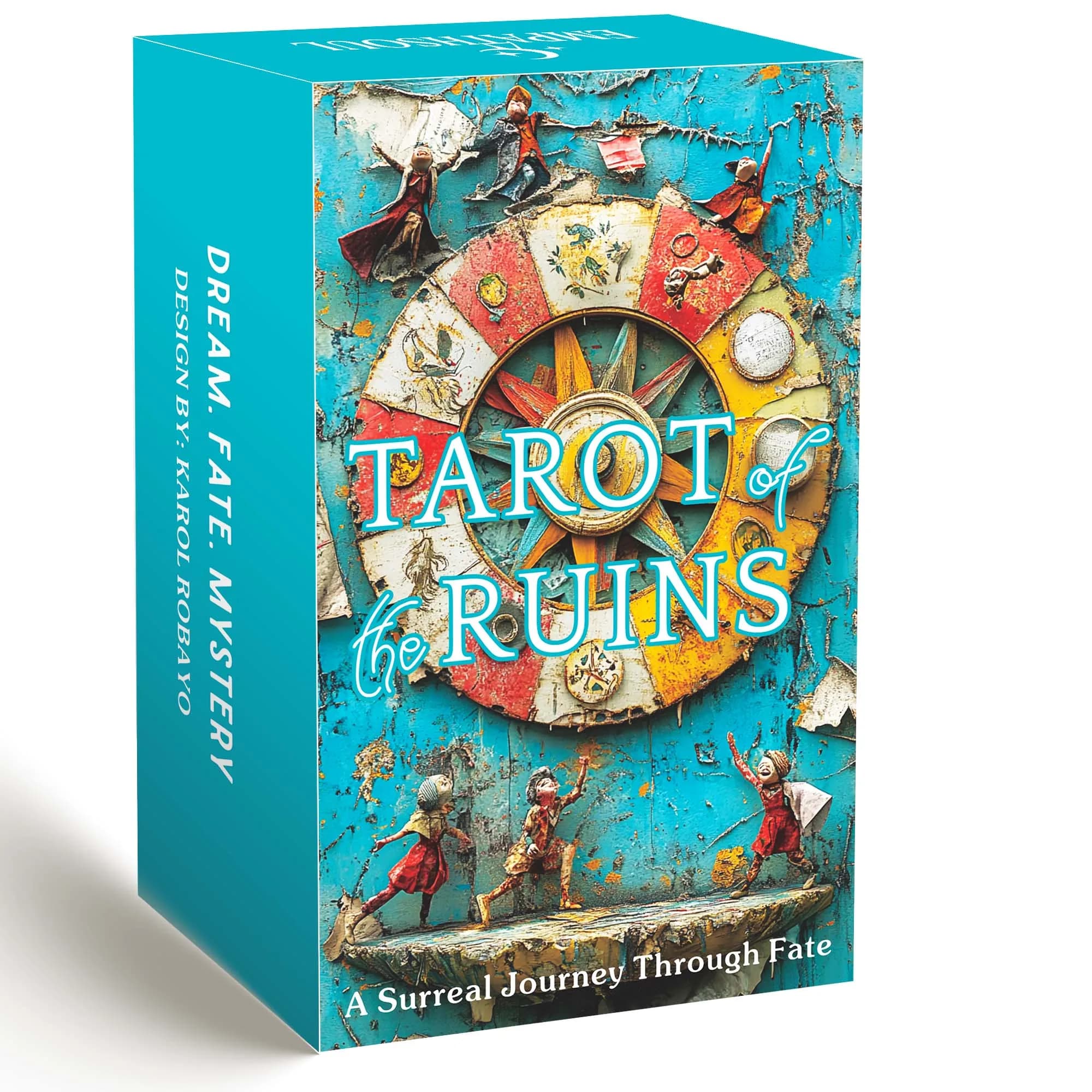 78 cartas de tarô, baralho de tarô de ruinas, 13x8 cm, sonho destino mistério, jogo de cartas de tarô, inclui instruções de papel