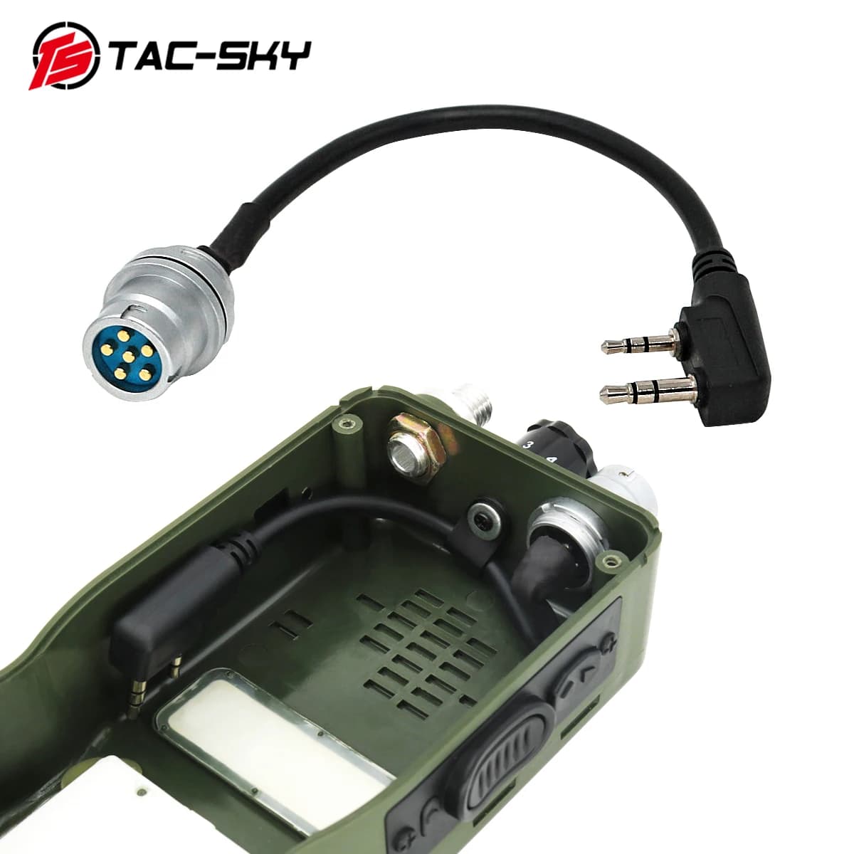 TAC-SKY AN/PRC 148 152 152A Walkie-Talkie DIY Conector U 283 U-283/U Plugue de 6 pinos para adaptador de soquete Kenwood