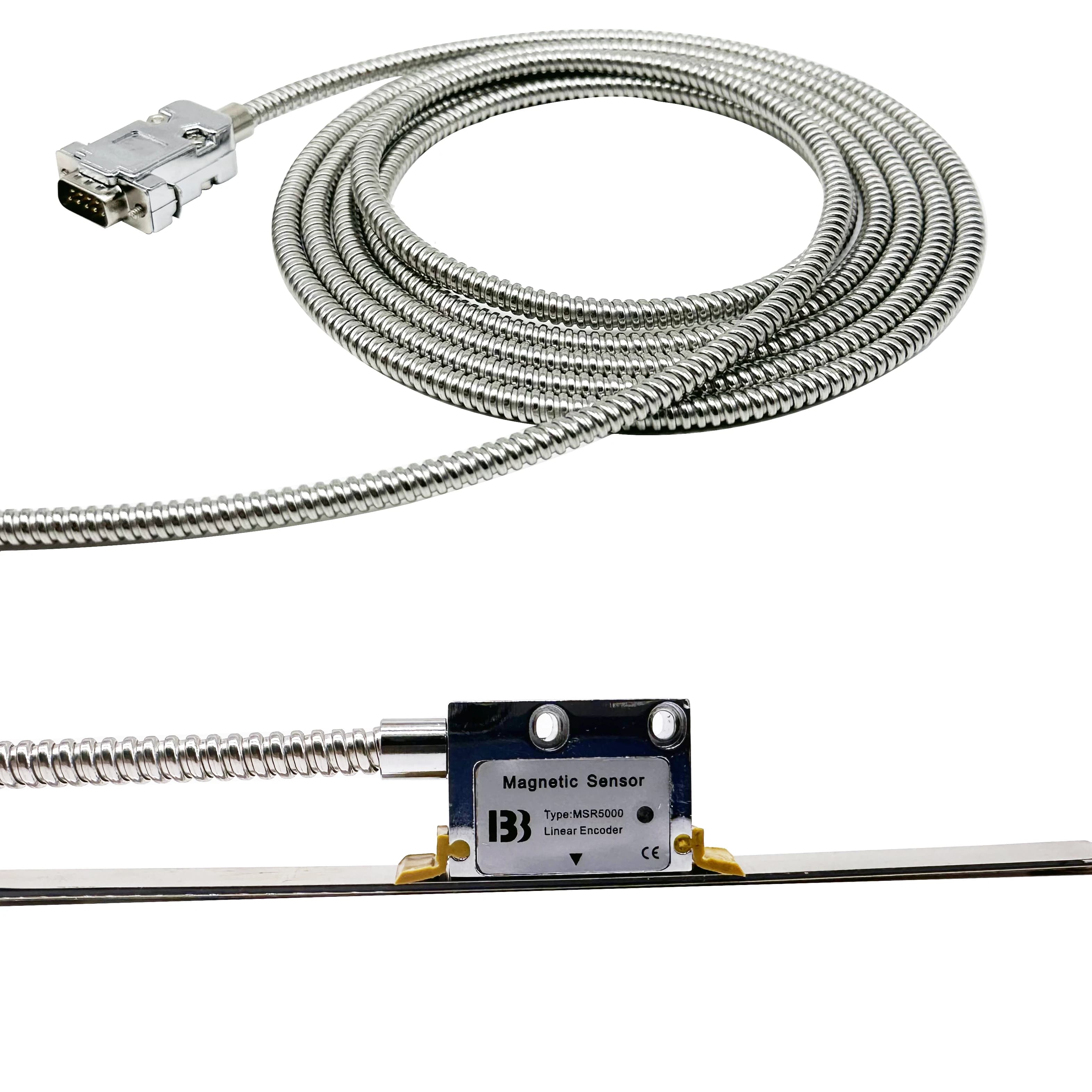 Moedor de torno de fresagem de alta precisão, escala magnética dro 5v 0.005mm, codificador linear magnético para sino hymseann, todas as leitura