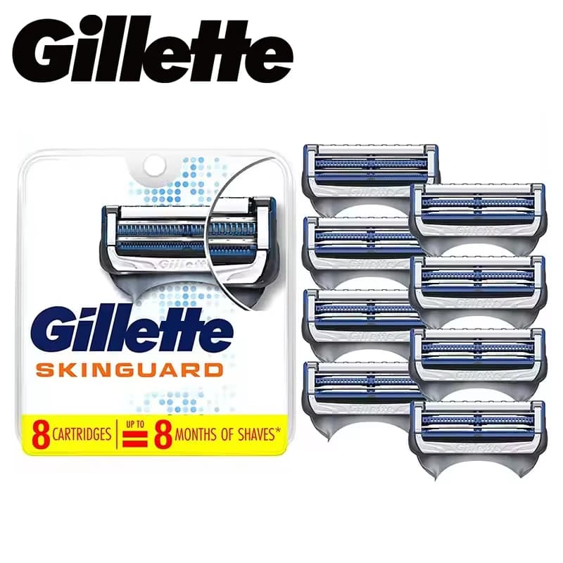 Refil de Lâmina de Barbeador Gillette SkinGuard para Homens, 2 Camadas para Pele Sensível, Cabeçotes de Substituição para Barbeador Original