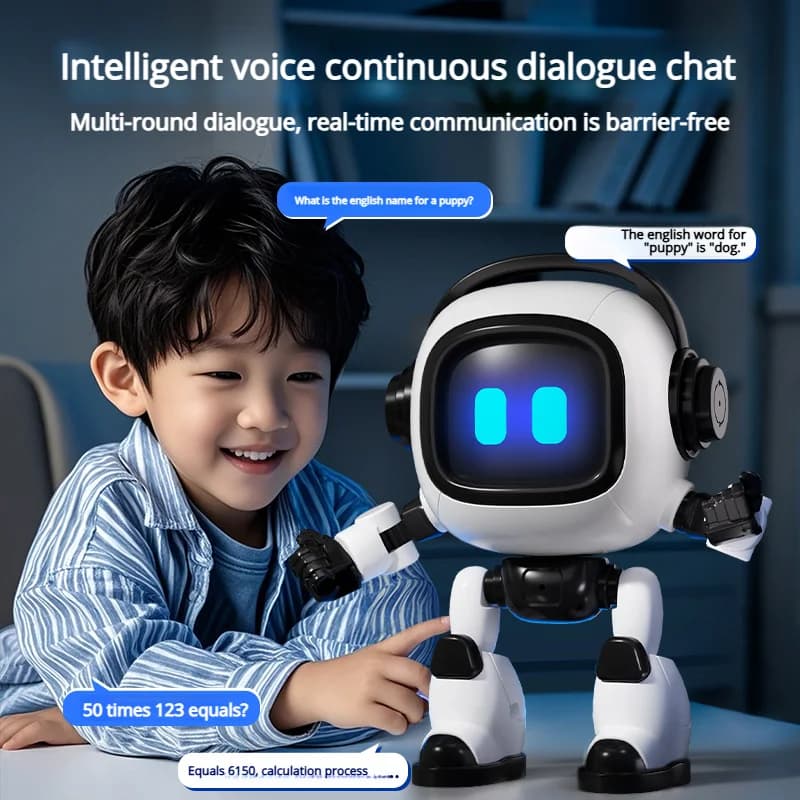 Robô de Mesa Interativo com Reconhecimento de Voz, Companheiro Falante, Jogos Educativos, Brinquedo Educacional para Crianças