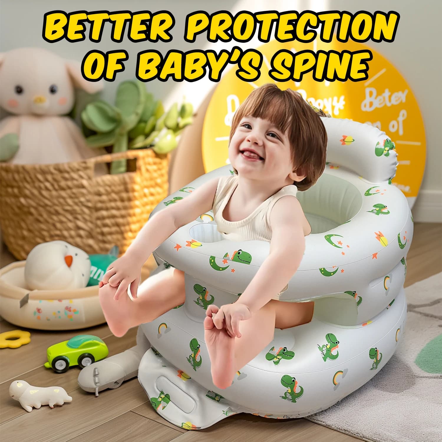 2025 novo assento de bebê inflável com gabinete completo, cadeira de bebê confortável em pvc, bomba de ar embutida, sofá sentado inflável