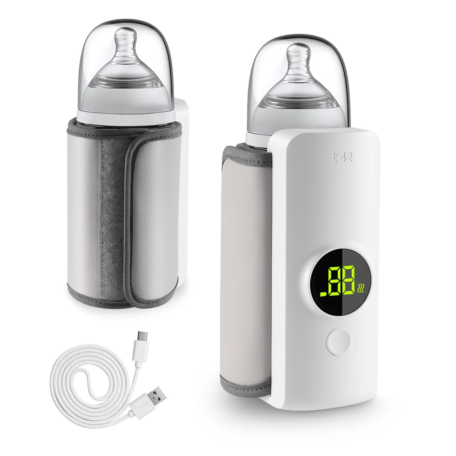 Aquecedor de leite portátil usb 6000mah para bebê ao ar livre temperatura constante garrafa isolamento capa leite quente e aquecimento de leite