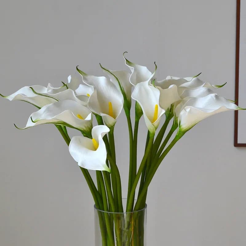 10 pçs flores artificiais eva calla lírio decoração para casa sala de estar mesa arranjo flor festa casamento buquê flores calla