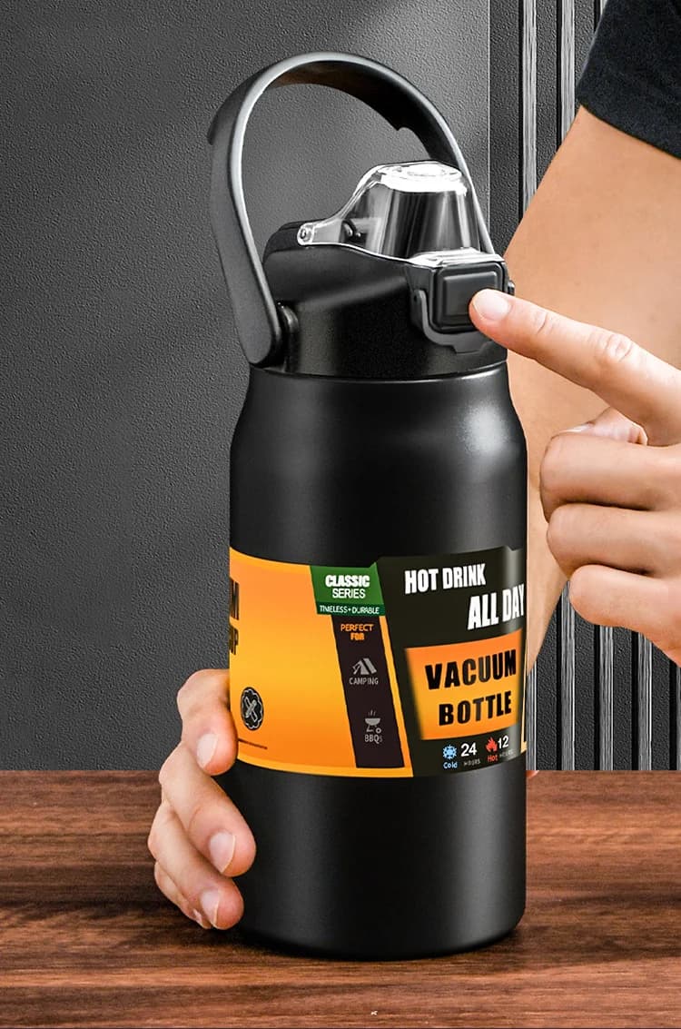 Garrafa térmica portátil com canudo 304, caneca térmica de aço inoxidável, copo de café, frascos de vácuo esportivos, garrafa de água fria e