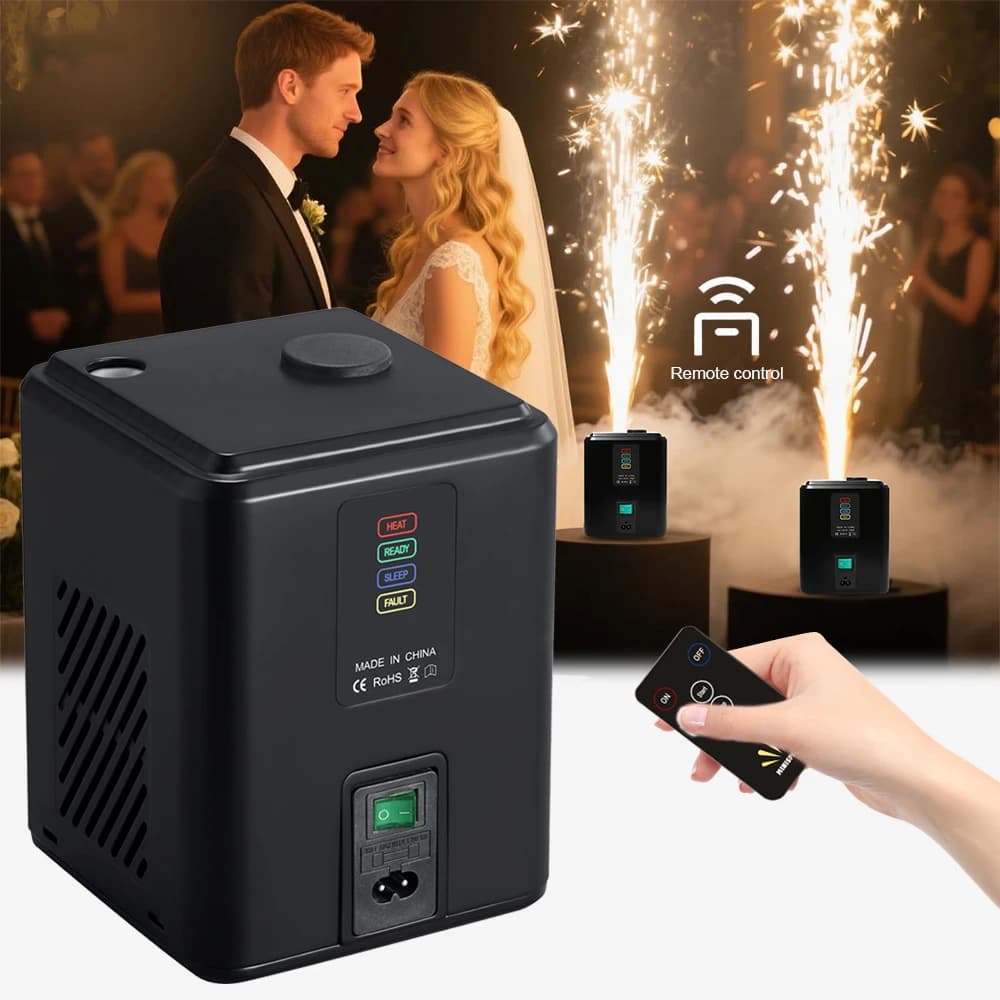 Máquina de faísca fria 350w, controle remoto dmx, mini pulverização, fonte de chama fria, dj, discoteca, equipamento de palco, festa, casamento