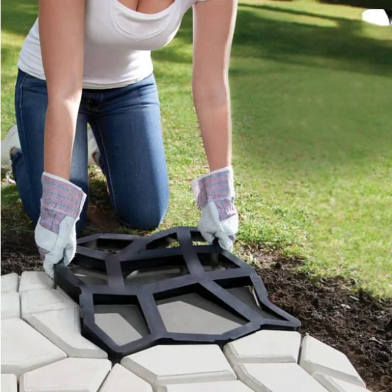 Novo molde de pavimento para piso de jardim, faça você mesmo, pavimentação manual, pedra de cimento, fabricante de caminho de estrada