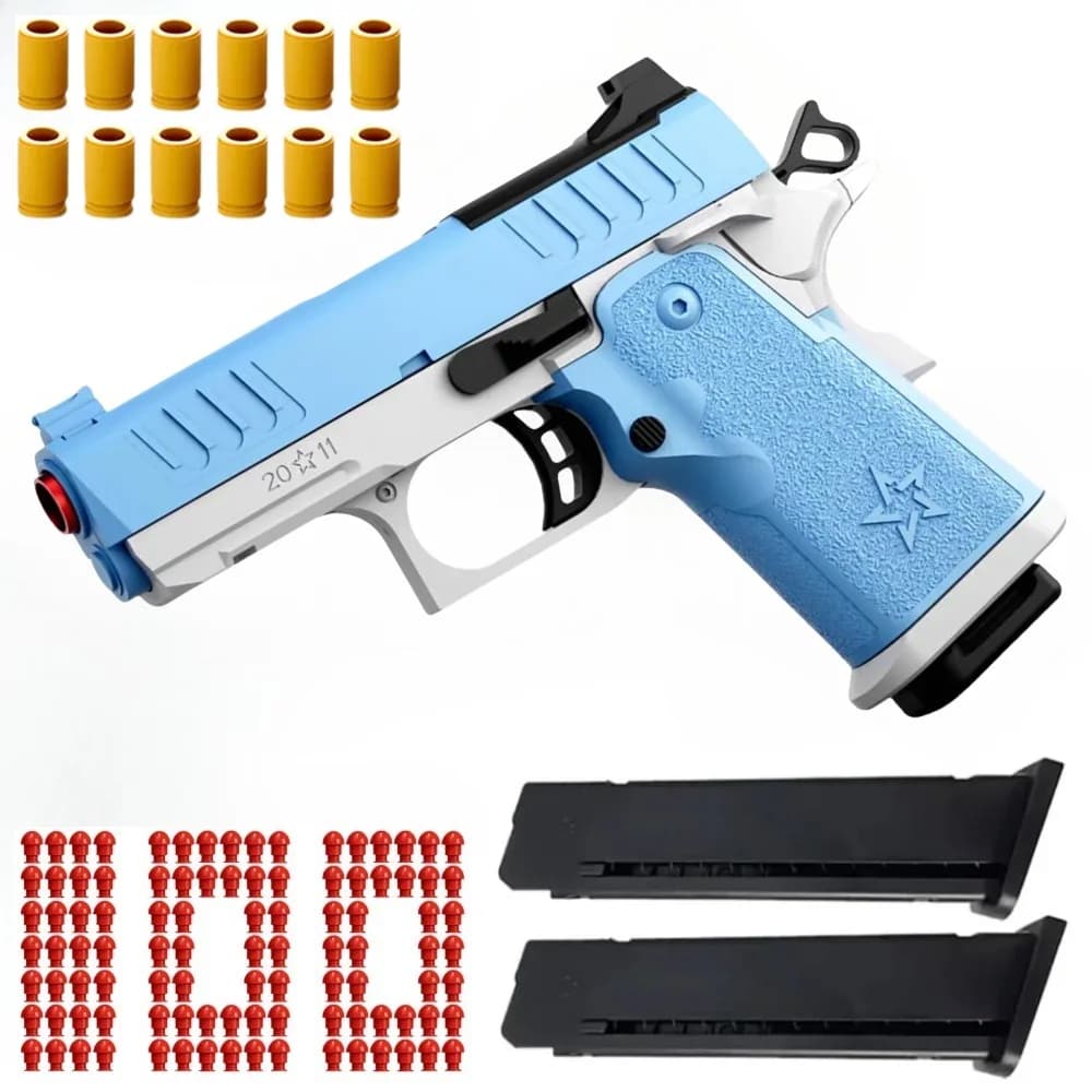 2011 G17 Pistola de Brinquedo com Ejeção de Cápsulas e Blowback, Disparo Contínuo e Recarga Automática, para Jogos de Tiro CS ao Ar Livre, para