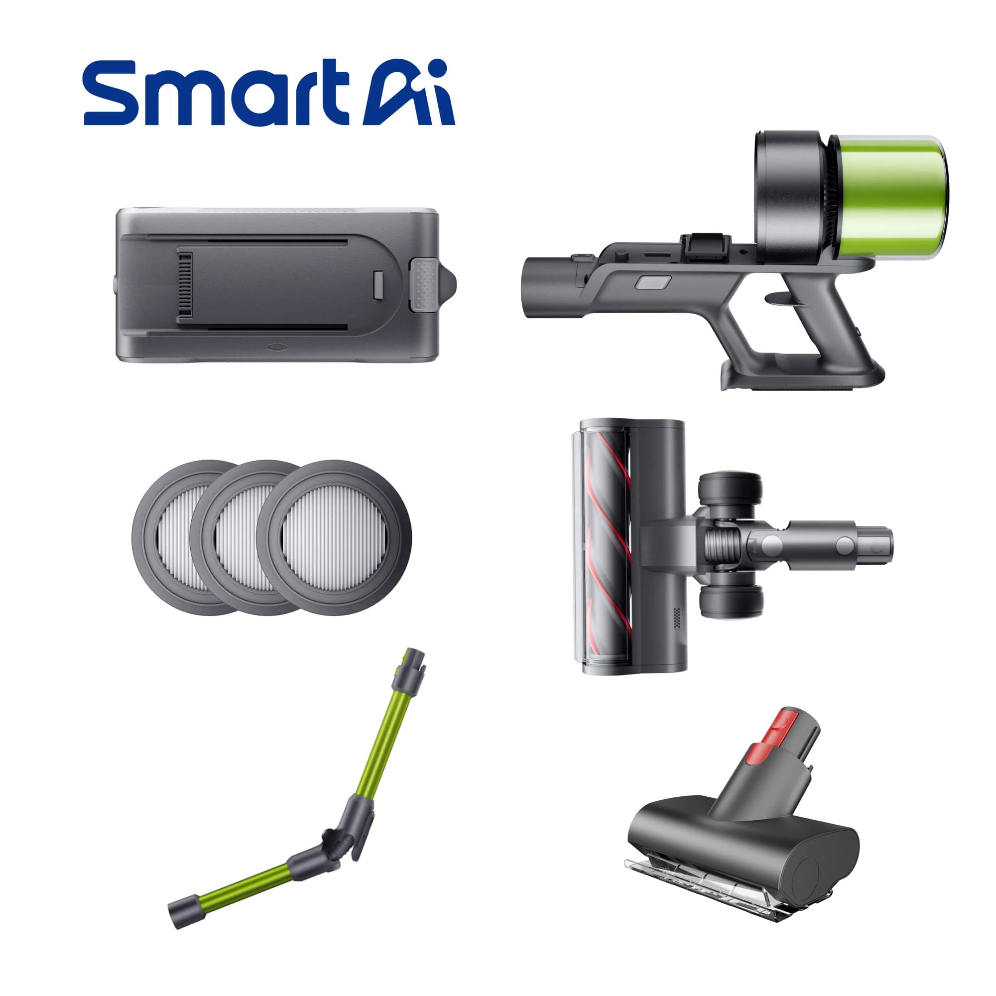 Acessórios originais para aspiradores Bateria SmartAI/filtros HEPA/tubo telescópico, compatível apenas com aspiradores SmartAI