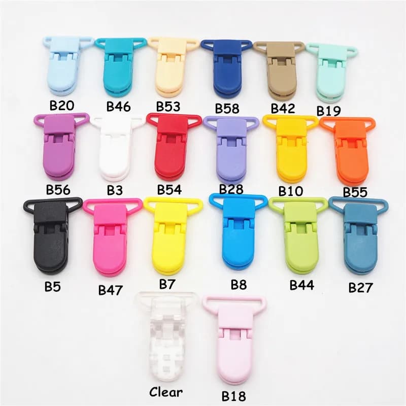 Chengkai 150 peças 25mm Clips de Plástico em Formato D para Prendedores de Corrente de Chupeta, Fixadores de Suspensório e Chupetas, Tipo Jacaré