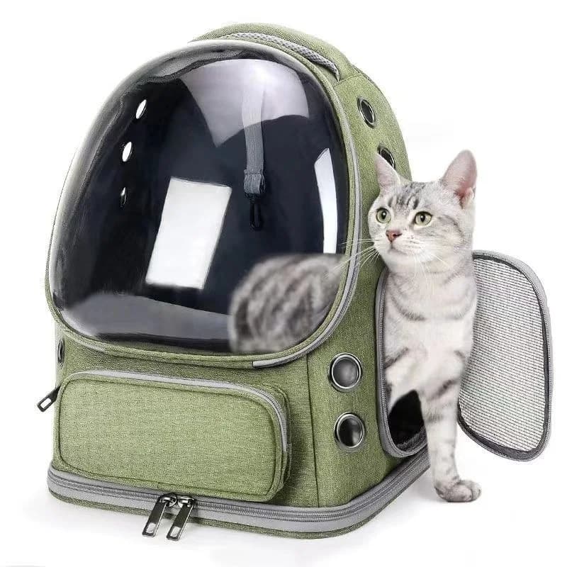 Mochila Transparente Premium Dobrável para Animais de Estimação, Transportadora de Gatos Portátil, Bolsa de Ombro para Animais ao Ar Livre,