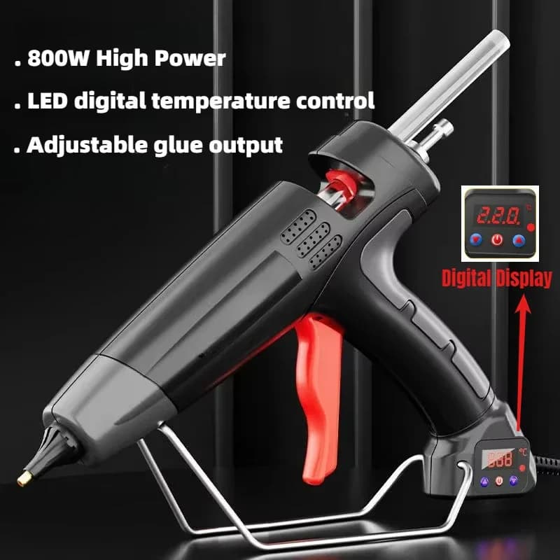 Pistola de cola quente profissional com bastões de 11mm, controle digital de temperatura, 300w/800w, pistola de silicone de alta potência para