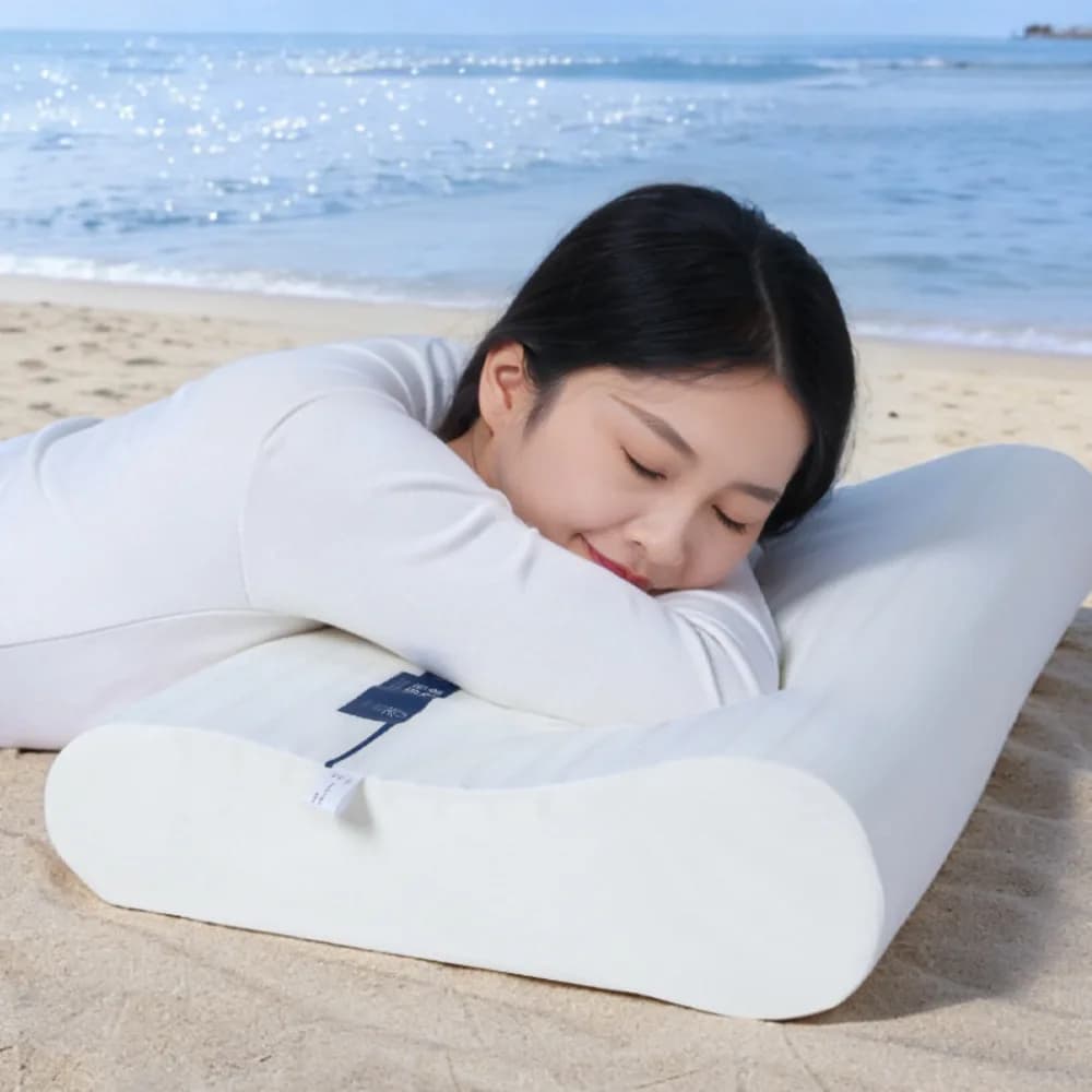 Nova Almofada de Látex para Pescoço com Suporte de Partículas, Camada de Ar Respirável de Pectina, Zero Pressão Cervical, Lavável, para Adultos