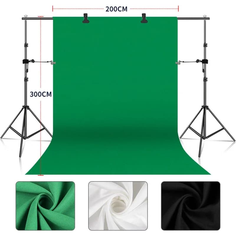 Kit de suporte de fundo, sistema de suporte, cenários, suporte ajustável para estúdio fotográfico, chromakey, moldura de tela verde